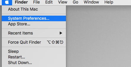 System Preferences in Apple menu bar
