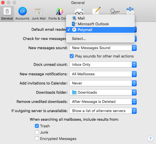 choice of mail apps in OS X