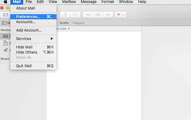 choose mail preferences in OS X