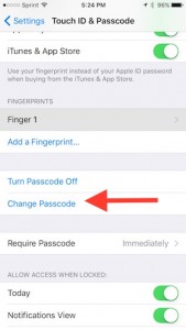change iPhone passcode