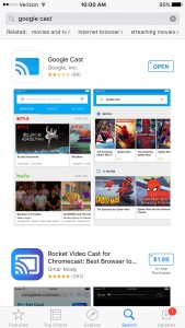 Google Cast App iPhone