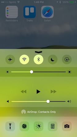 Control Center on iPhone