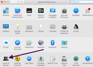 Users and Groups in System Preferences