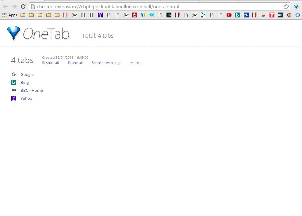 Quick Tips - Declutter your browser with OneTab for Chrome 