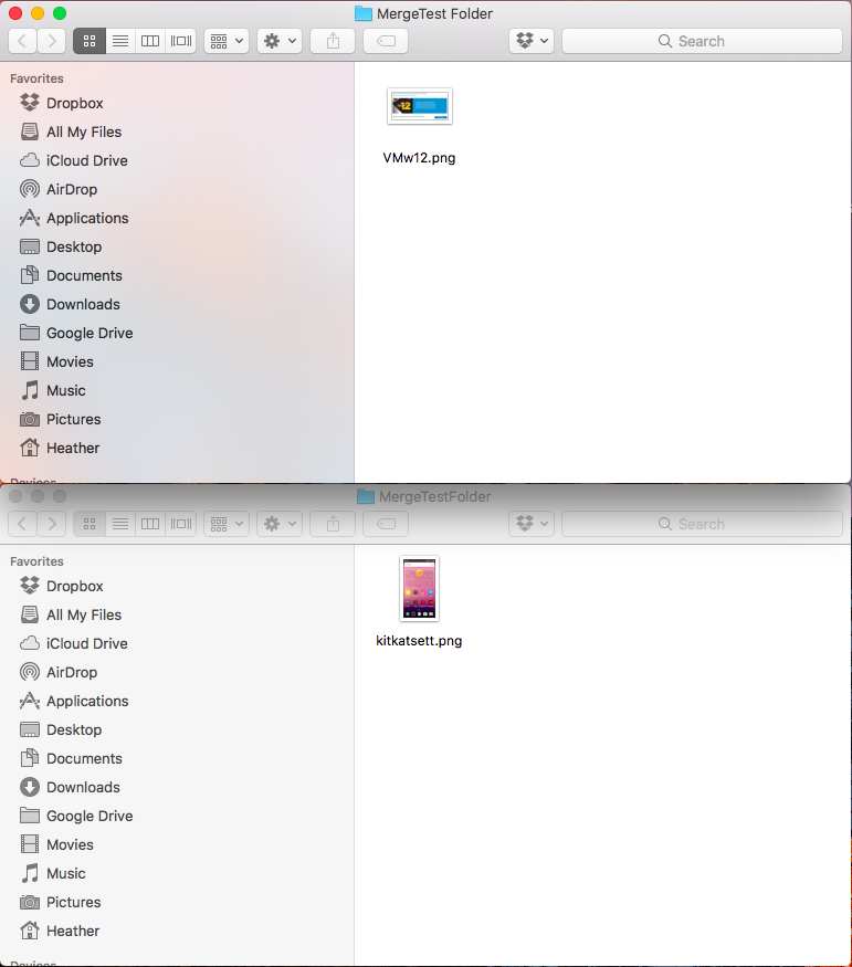 Both Folders Different Files