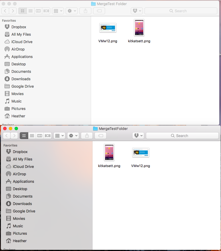 Both Folders Same Content