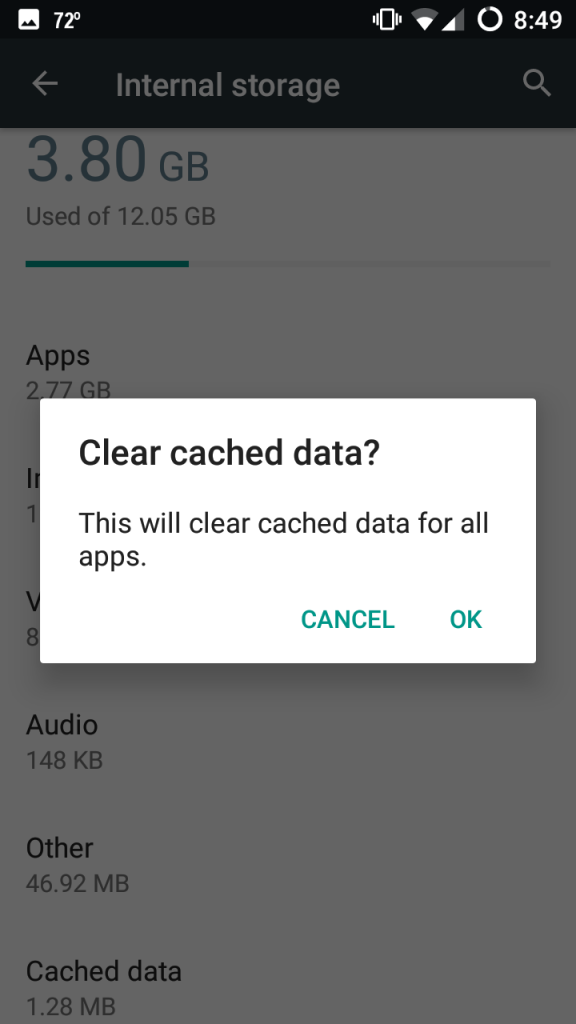 Clear All cached data