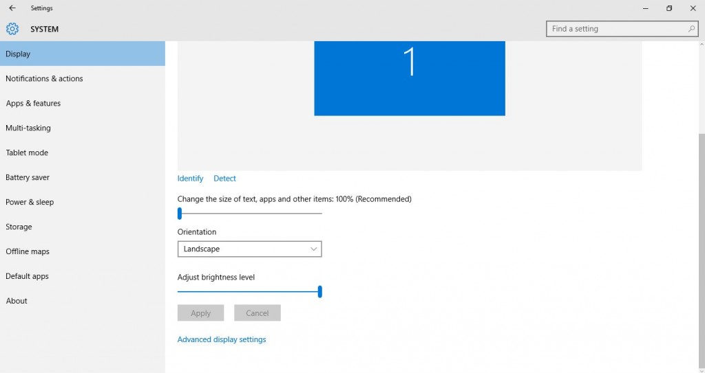 display settings