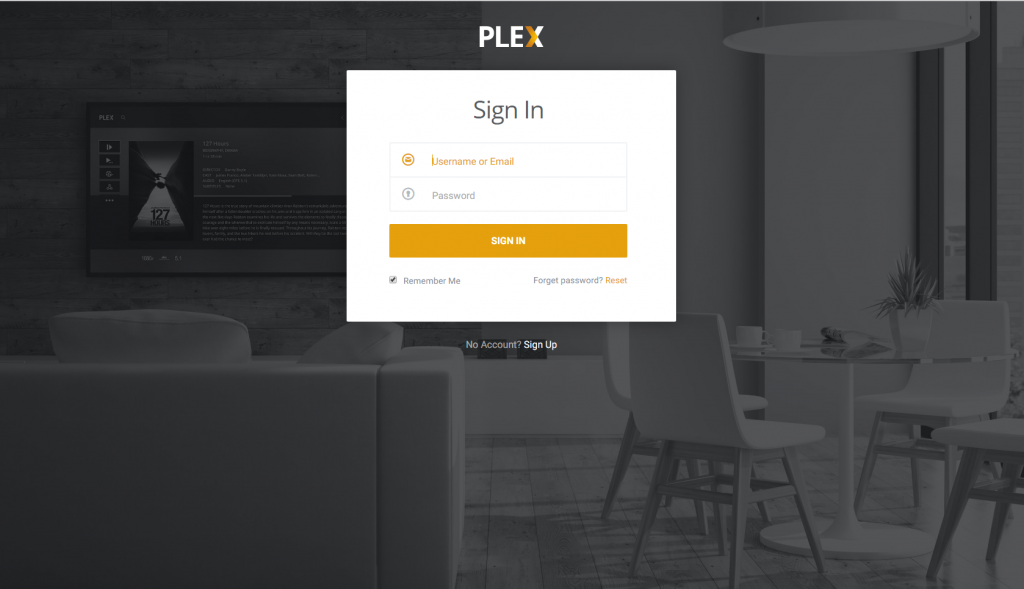 Plex sign in Chrome