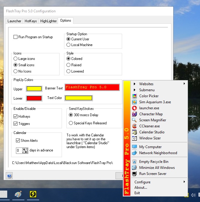 system tray menu4