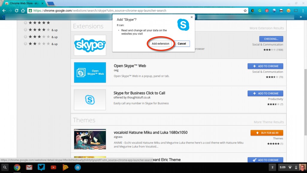 Add Skype Extension