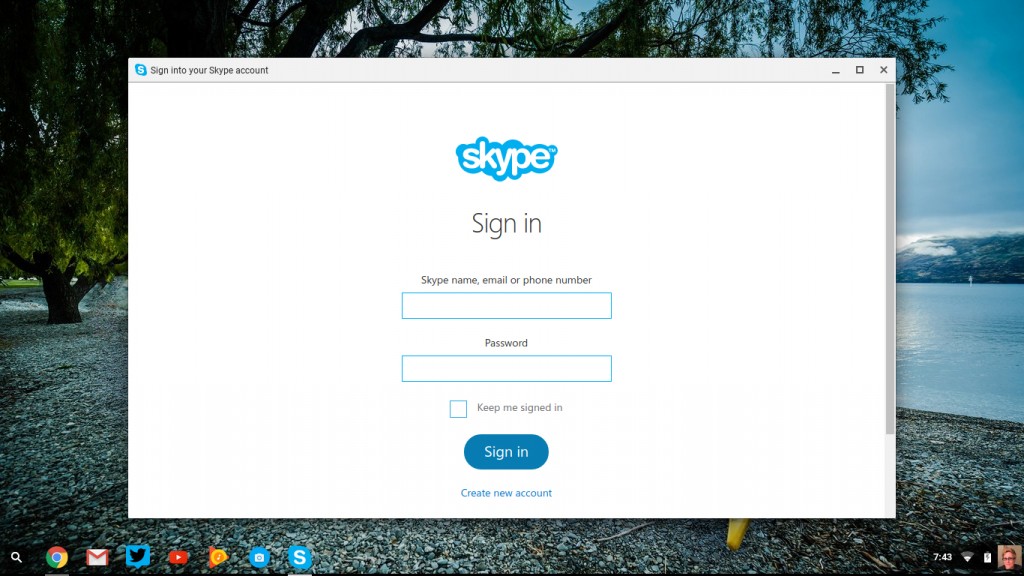 Skype extension on Desktop