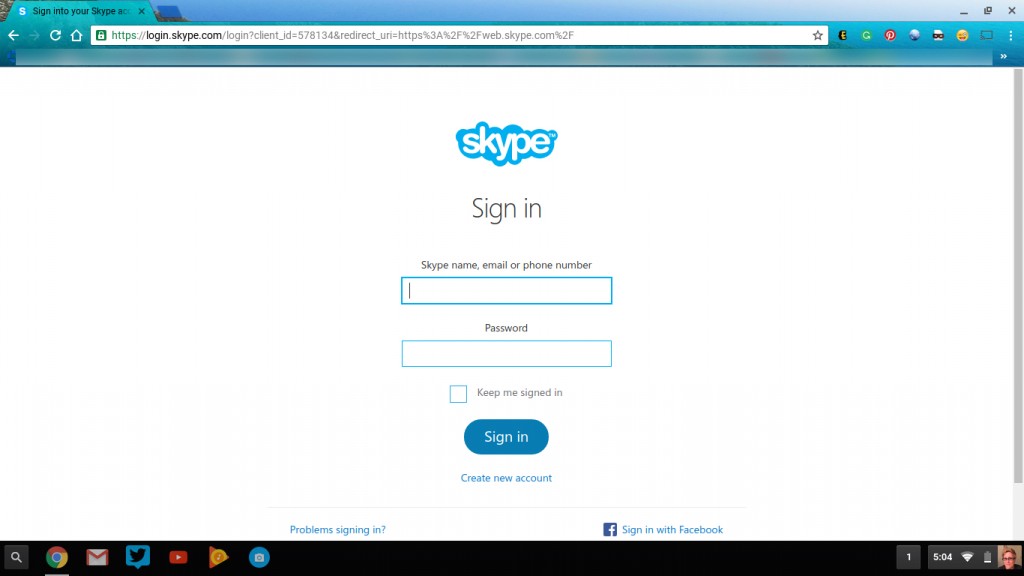Skype on web