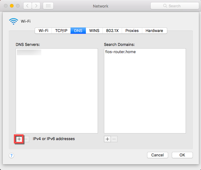 Mac DNS Numbers add