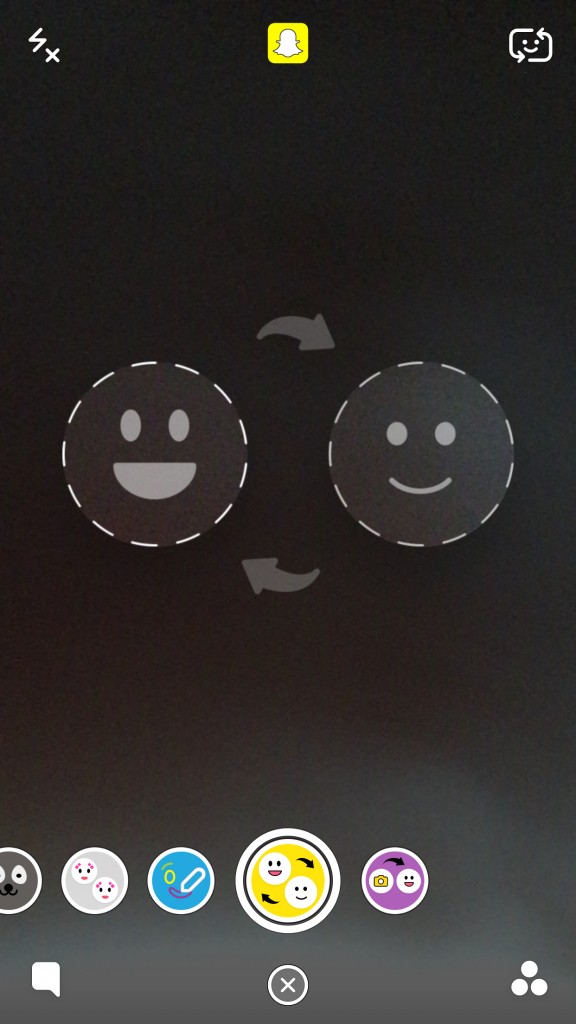 Face swap yellow icon