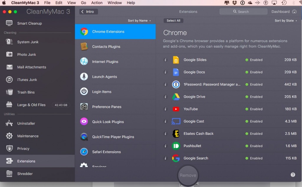 CleanMyMac 3 Extensions