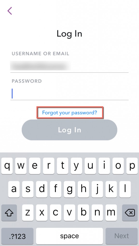 Snapchat Forgot Password Link