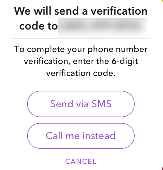 Verify phone code snapchat