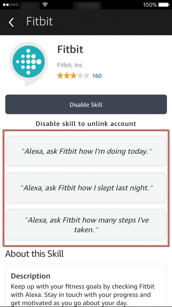 Fitbit Skill list