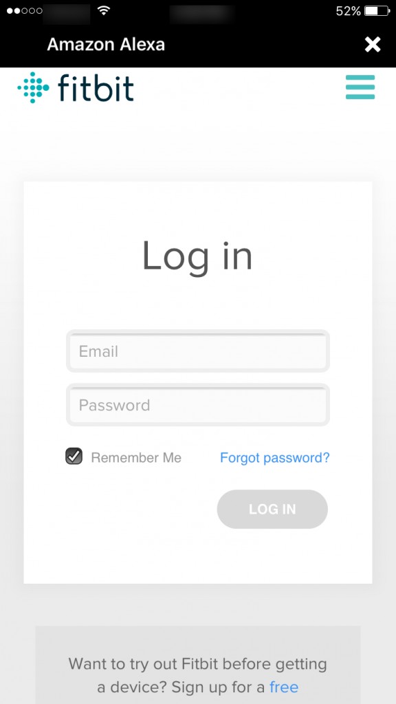 fitbit log in