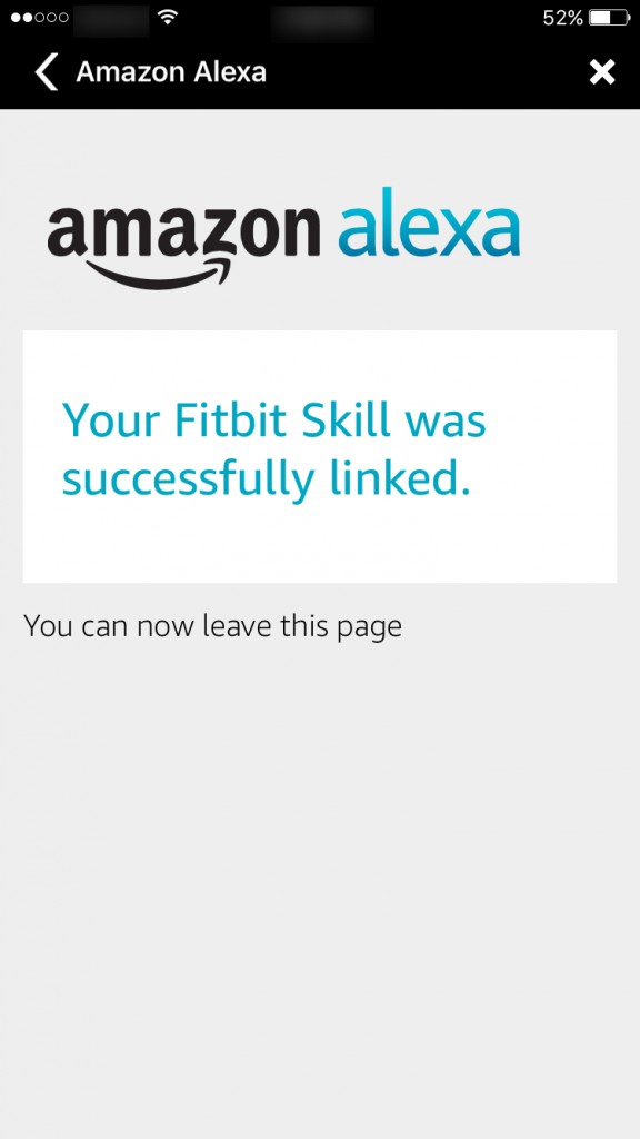 Fitbit Skill linked to Alexa