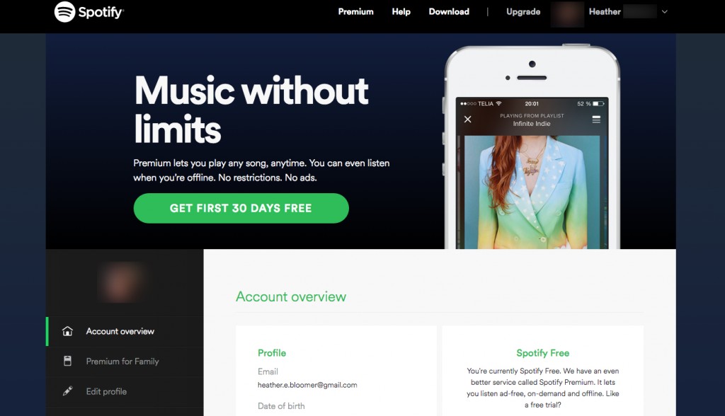 Spotify 30 day free