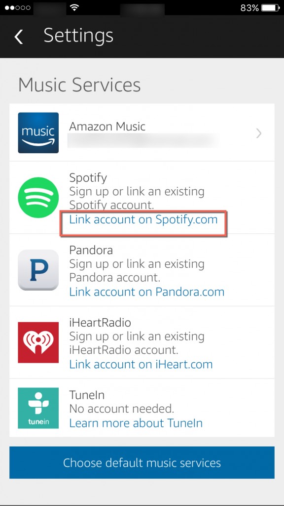 Link Spotify to Alexa