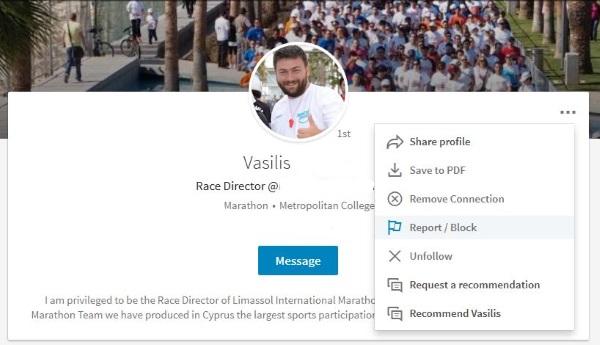 How to block someone on LinkedIn2