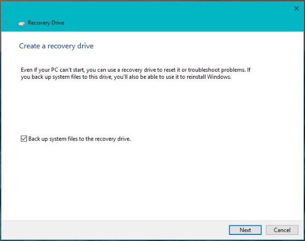 How to make a recovery disk in Windows 102