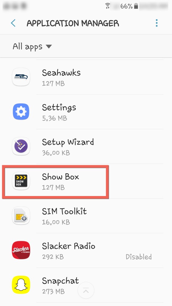 Application Manager Showbox
