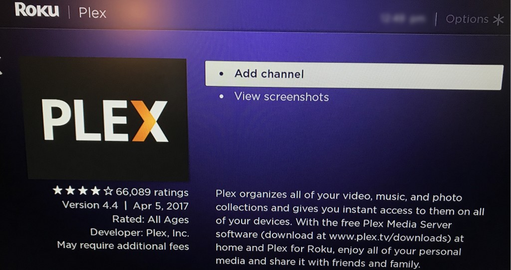 Add Plex channel