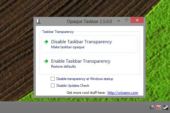 Opaque Taskbar Windows 8