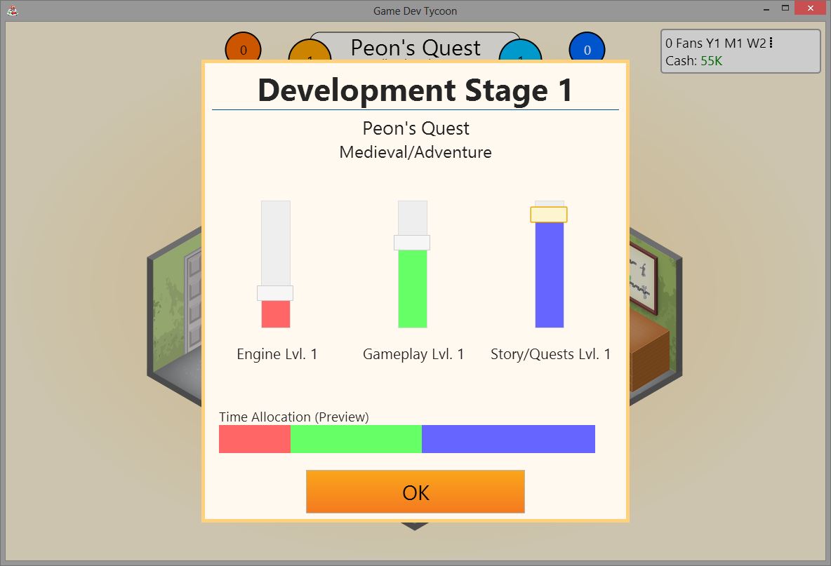 Game Dev Tycoon Slider Chart