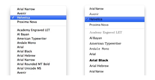 Font Preview iWork Pages