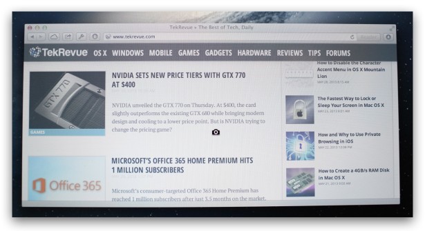 Mac OS X Screenshot Window Camera