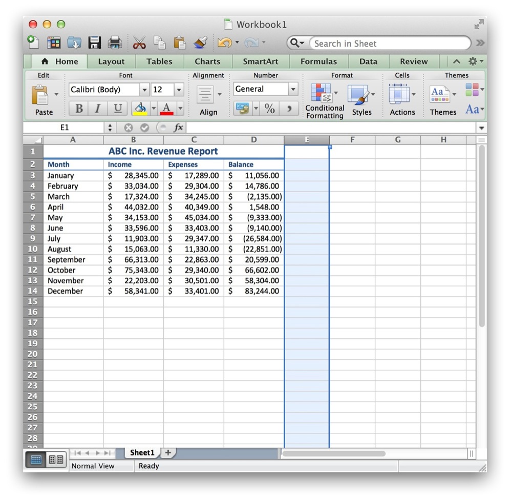 Hide Unused Cells Excel Mac