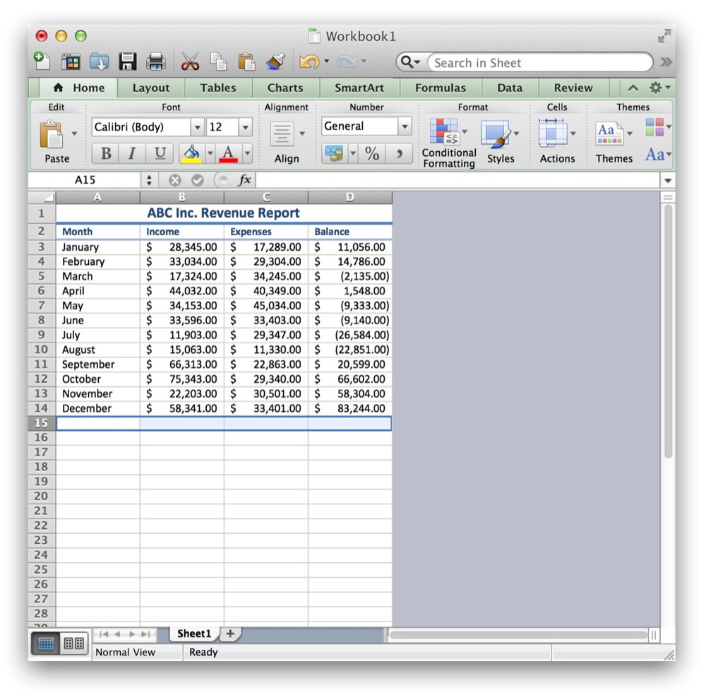 Hide Unused Cells Excel Mac