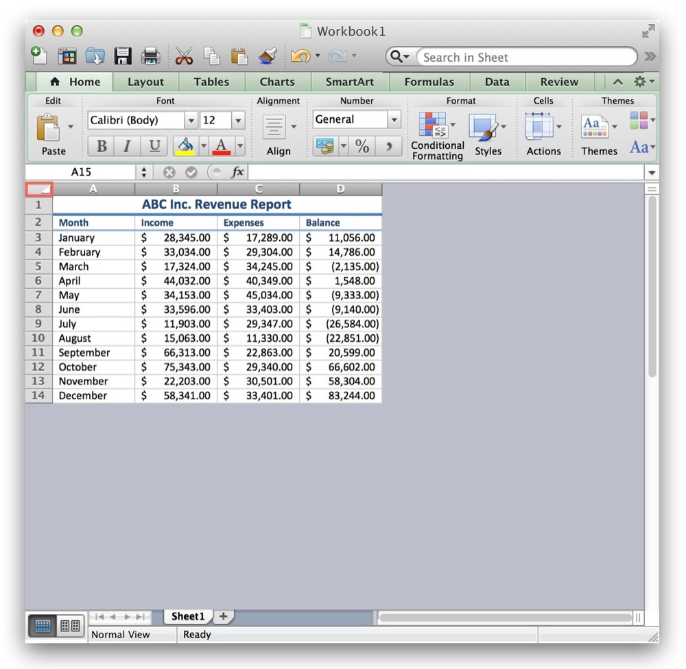 Hide Unused Cells Excel Mac