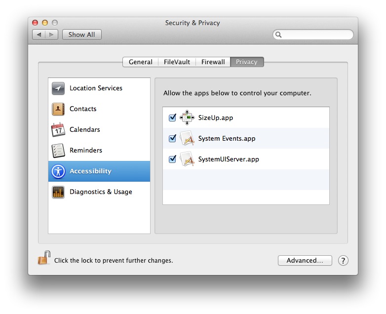 Enable Assistive Devices OS X Mavericks