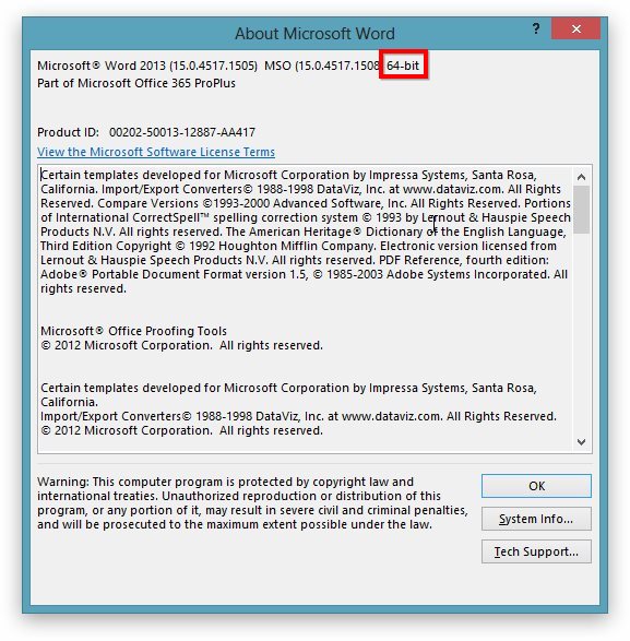 Office 32-bit vs 64-bit