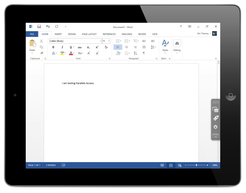 Parallels Access Review Word 2013