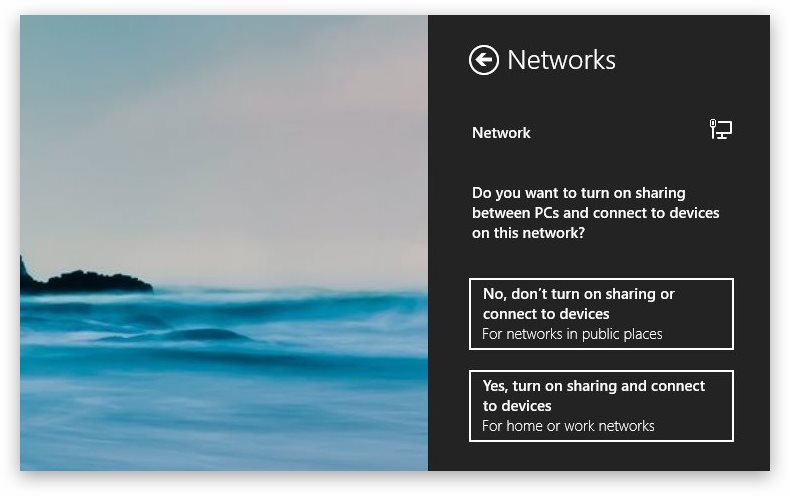 How to change network location Windows 8