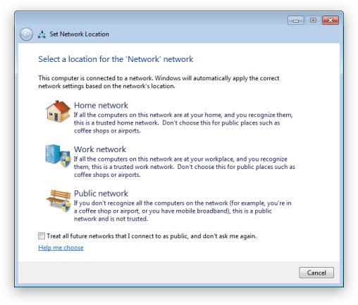 How to change network location Windows 8