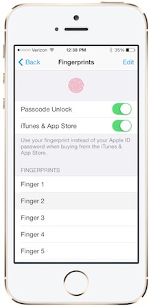 How to Manage Touch ID Fingerprints iPhone 5s