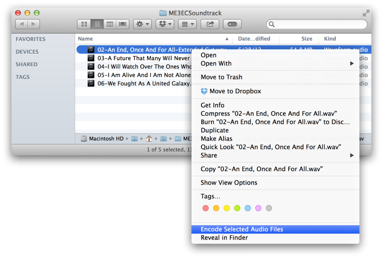 How to Convert and Encode Audio in OS X Finder
