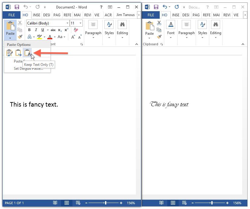 How to Paste Plain Text by Default in Microsoft Word 2013