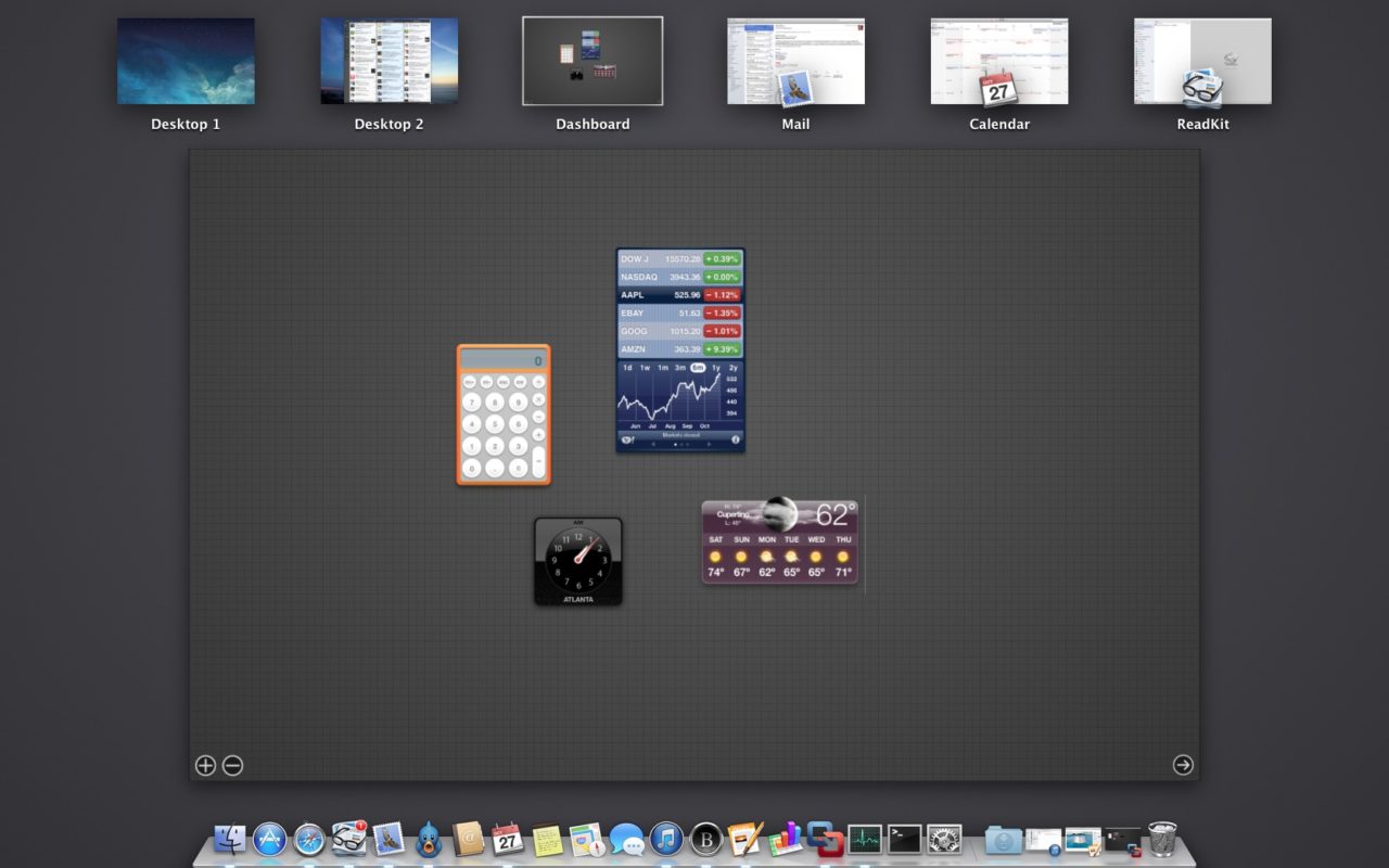 How to Manage the Dashboard Space in OS X Mavericks's Mission Control