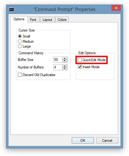 Command Prompt QuickEdit Mode