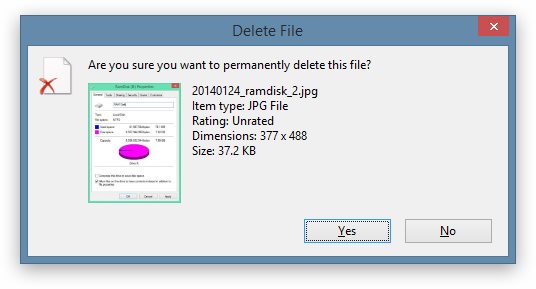 Windows Recycle Bin Confirmation