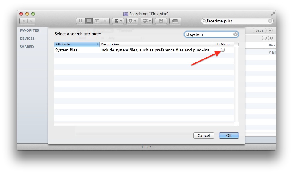 Mac OS X Finder Search System Files